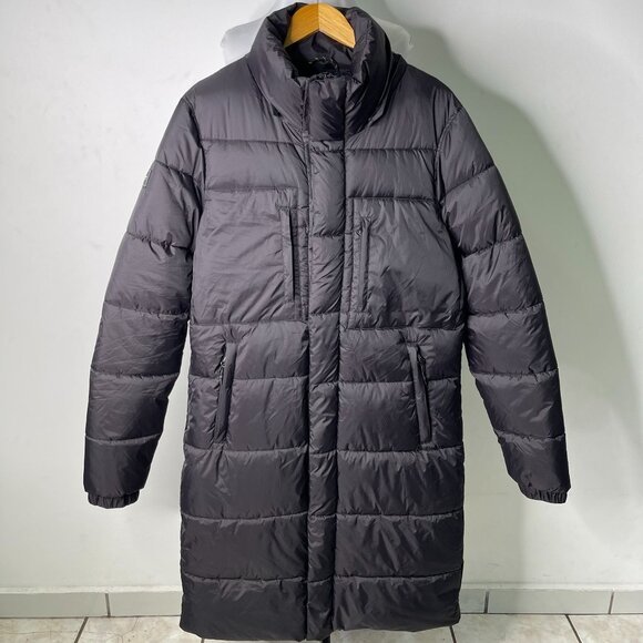 NWT Superdry Men's Black Superlong Touchline Padded Jacket Size Large - Picture 1 of 10